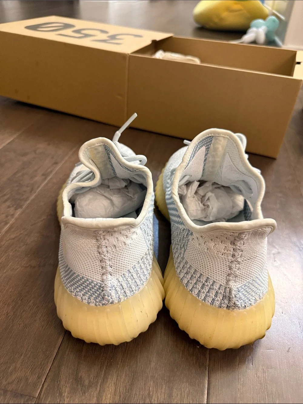Adidas Yeezy Boost 350 Men's Sneakers in Light Gray and Cream